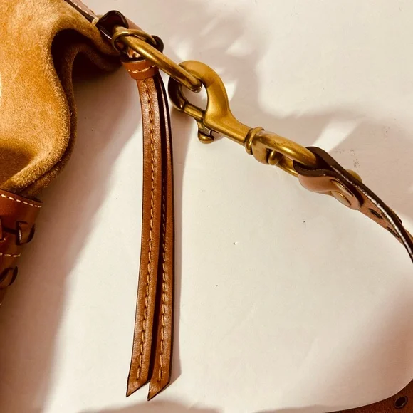 Coach Women s Rare Vintage Fringe Beige Suede Bag W Brass Findings #10401 - Picture 11 of 16